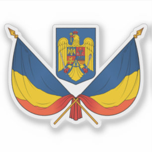 Vlag en wapen van Roemenië Sticker