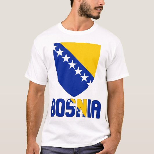 Vlag en wapenmunt van Bosnië en Herzegovina T-shirt (Voorkant)