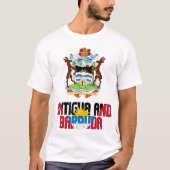 Vlag en wapenschild van Antigua en Barbuda T-shirt (Voorkant)