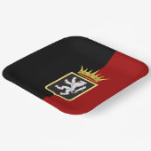 Vlag en wapenschild van Valle d'Aosta (Italië) Papieren Bordje (Gebogen)