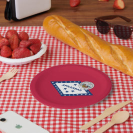 Vlag en zegel van Arkansas Papieren Bordje