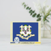 Vlag en zegel van de Connecticut-staat Briefkaart (Staand voorkant)