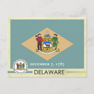 Vlag en zegel van de Delaware-staat Briefkaart