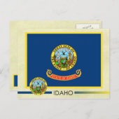 Vlag en zegel van de Idaho-staat Briefkaart (Voorkant / Achterkant)