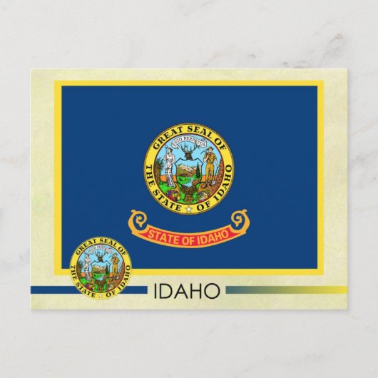 Vlag en zegel van de Idaho-staat Briefkaart (Voorkant)
