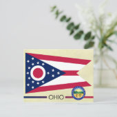 Vlag en zegel van de Ohio-staat Briefkaart (Staand voorkant)