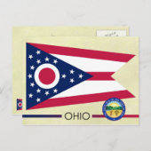 Vlag en zegel van de Ohio-staat Briefkaart (Voorkant / Achterkant)