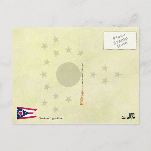 Vlag en zegel van de Ohio-staat Briefkaart (Achterkant)