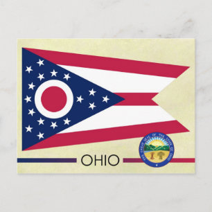 Vlag en zegel van de Ohio-staat Briefkaart