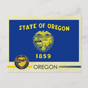 Vlag en zegel van de Oregon-staat Briefkaart