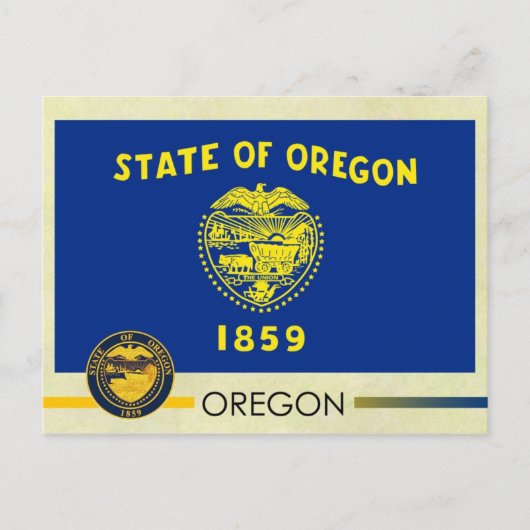 Vlag en zegel van de Oregon-staat Briefkaart (Voorkant)