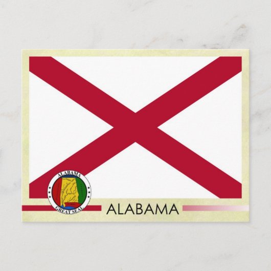 Vlag en zegel van de staat Alabama Briefkaart (Voorkant)