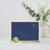 Vlag en zegel van de staat Alaska Briefkaart (Staand voorkant)