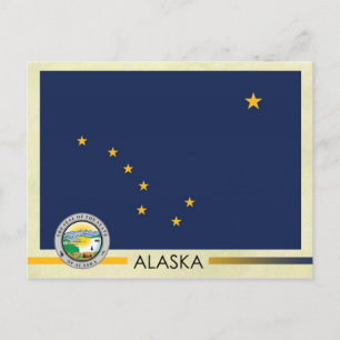 Vlag en zegel van de staat Alaska Briefkaart