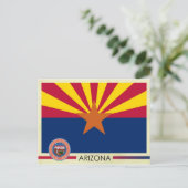 Vlag en zegel van de staat Arizona Briefkaart (Staand voorkant)