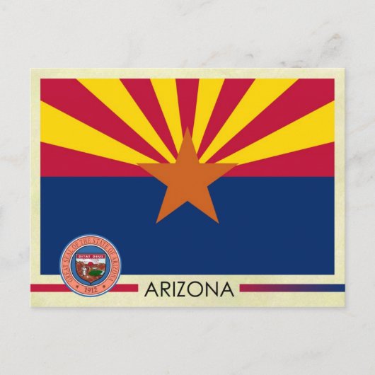 Vlag en zegel van de staat Arizona Briefkaart (Voorkant)