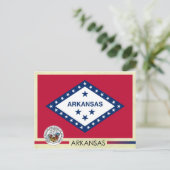 Vlag en zegel van de staat Arkansas Briefkaart (Staand voorkant)