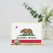 Vlag en zegel van de staat Californië Briefkaart (Staand voorkant)