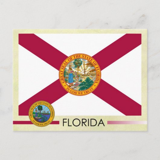 Vlag en zegel van de staat Florida Briefkaart (Voorkant)