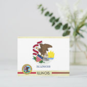 Vlag en zegel van de staat Illinois Briefkaart (Staand voorkant)