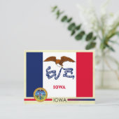 Vlag en zegel van de staat Iowa Briefkaart (Staand voorkant)