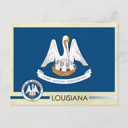 Vlag en zegel van de staat Louisiana Briefkaart (Voorkant)