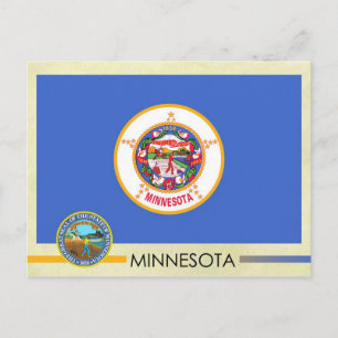 vlag en zegel van de staat Minnesota Briefkaart