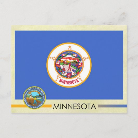 vlag en zegel van de staat Minnesota Briefkaart (Voorkant)
