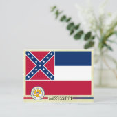 Vlag en zegel van de staat Mississippi Briefkaart (Staand voorkant)