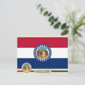 Vlag en zegel van de staat Missouri Briefkaart (Staand voorkant)