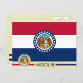 Vlag en zegel van de staat Missouri Briefkaart (Voorkant / Achterkant)