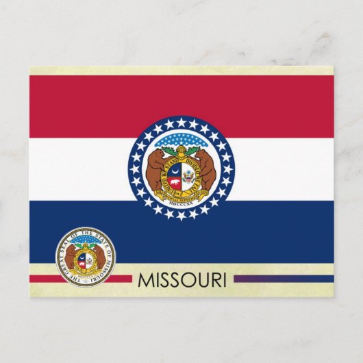 Vlag en zegel van de staat Missouri Briefkaart (Voorkant)