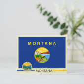 Vlag en zegel van de staat Montana Briefkaart (Staand voorkant)