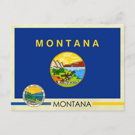 Vlag en zegel van de staat Montana Briefkaart (Voorkant)
