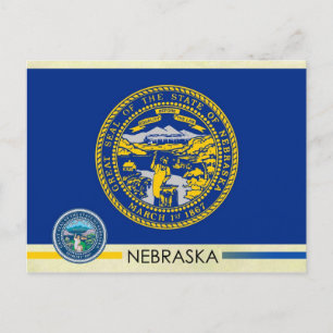 Vlag en zegel van de staat Nebraska Briefkaart