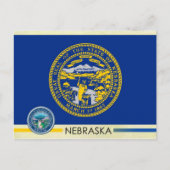 Vlag en zegel van de staat Nebraska Briefkaart (Voorkant)