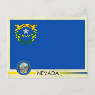 Vlag en zegel van de staat Nevada Briefkaart