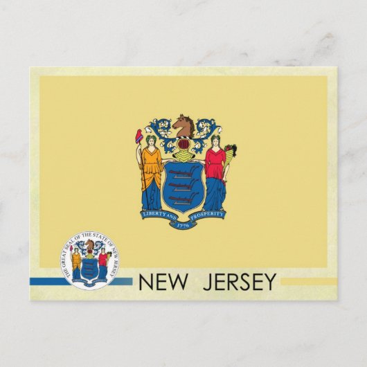 Vlag en zegel van de staat New Jersey Briefkaart (Voorkant)