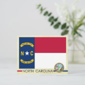 Vlag en zegel van de staat North Carolina Briefkaart (Staand voorkant)
