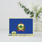 Vlag en zegel van de staat Vermont Briefkaart (Staand voorkant)