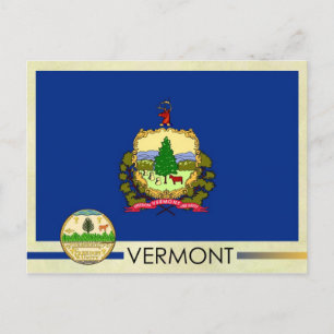 Vlag en zegel van de staat Vermont Briefkaart