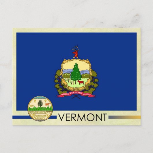Vlag en zegel van de staat Vermont Briefkaart (Voorkant)