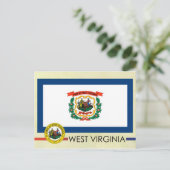 Vlag en zegel van de staat West Virginia Briefkaart (Staand voorkant)