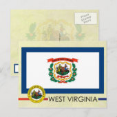 Vlag en zegel van de staat West Virginia Briefkaart (Voorkant / Achterkant)