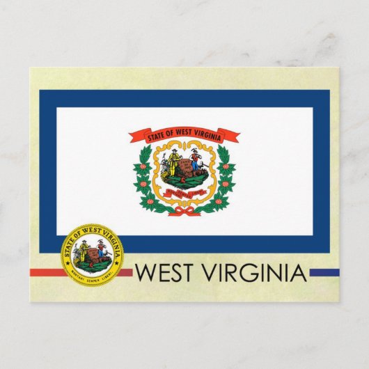 Vlag en zegel van de staat West Virginia Briefkaart (Voorkant)