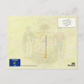 Vlag en zegel van de staat Wisconsin Briefkaart (Achterkant)