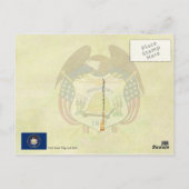 Vlag en zegel van de Utah-staat Briefkaart (Achterkant)