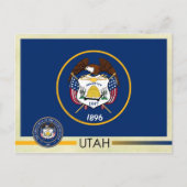 Vlag en zegel van de Utah-staat Briefkaart (Voorkant)