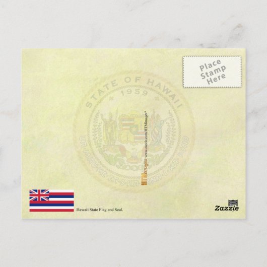 Vlag en zegel van Hawaï Briefkaart (Achterkant)