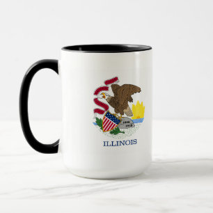 Vlag en zegel van Illinois Mok